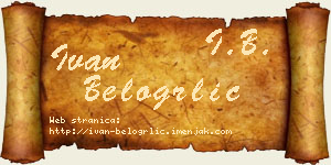 Ivan Belogrlić vizit kartica
